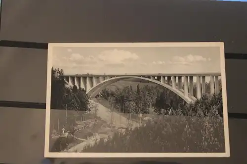 [Echtfotokarte schwarz/weiß] Reichsautobahn Teufelstalbrücke Gera - Jena. 