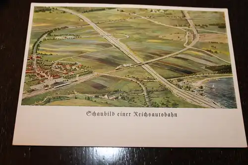 [Lithographie] Schaubild einer Reichsautobahn. 