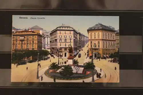 [Echtfotokarte farbig] Genova,  Piazza Corvetto. 