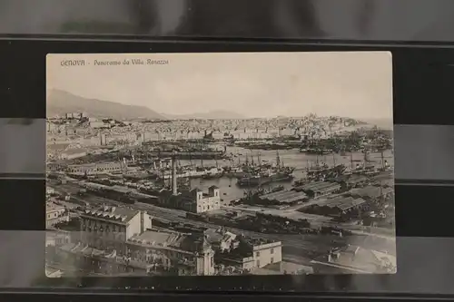 [Echtfotokarte schwarz/weiß] Genova,  Panorama da Villa Rosazza. 