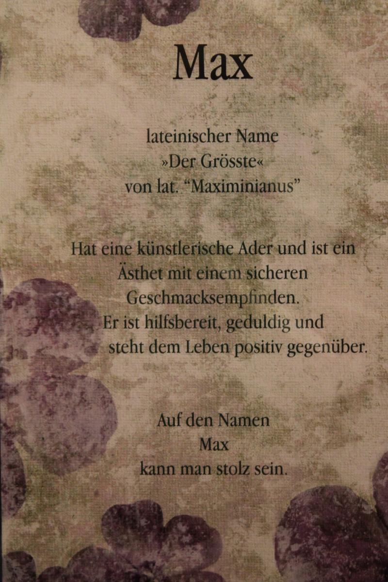 Max, Namenskarte, Geburtstagskarte, Glückwunschkarte, Personalisierte