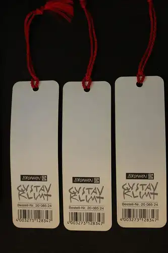 Lesezeichen "Gustav Klimt" mit Bändchen; 3 Lesezeichen