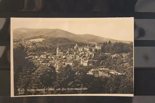 [Echtfotokarte schwarz/weiß] Baden-Baden, Blick von der Ebersteinstraße. 