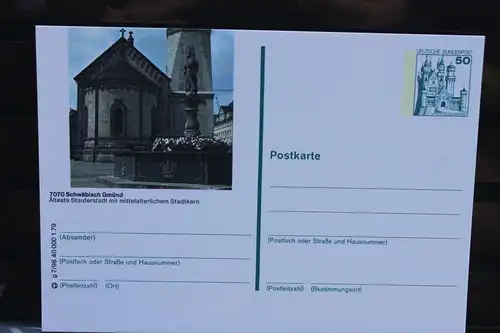 Bildpostkarte  P 129; 1979;  Deutschland: Schwäbisch Gmünd