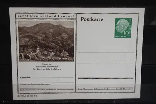 Münstertal, Bildpostkarte von 1958