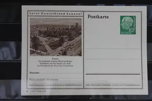 Stuttgart, Bildpostkarte von 1958