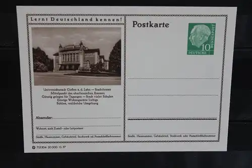 Gießen, Bildpostkarte von 1957