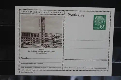 Stuttgart, Bildpostkarte von 1957