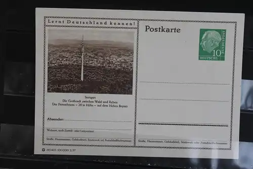 Stuttgart, Bildpostkarte von 1957