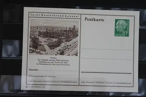 Stuttgart, Bildpostkarte von 1957