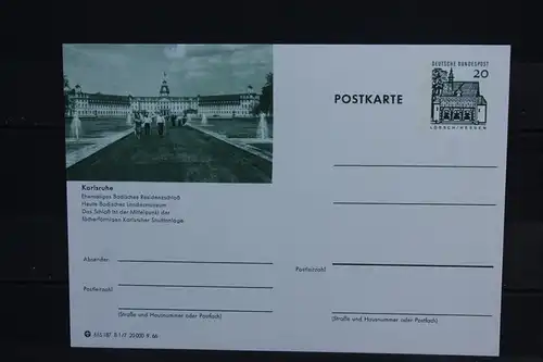 [Ansichtskarte] Karlsruhe, Bildpostkarte der Bundespost. 