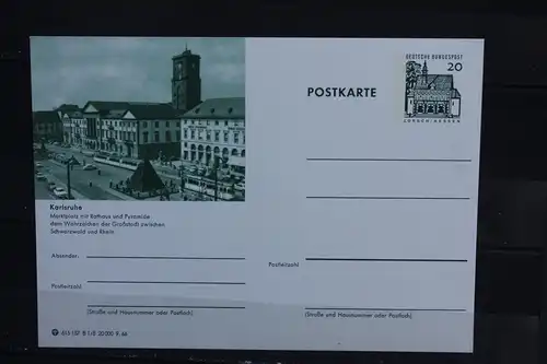 [Ansichtskarte] Karlsruhe, Bildpostkarte der Bundespost. 