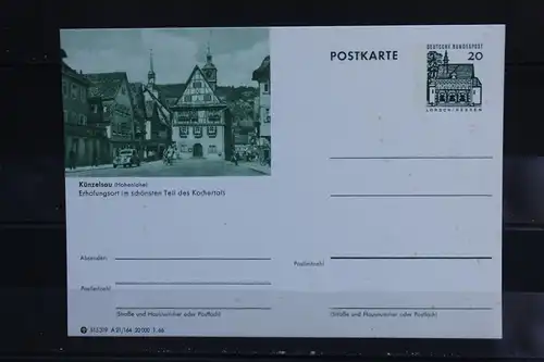 [Ansichtskarte] Künzelsau, Bildpostkarte der Bundespost 1966. 