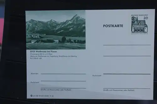 [Ansichtskarte] Weißensee/Füssen, Bildpostkarte der Bundespost 1966. 