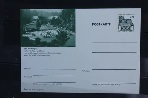 [Ansichtskarte] Bad Wildungen, Bildpostkarte der Bundespost 1966. 