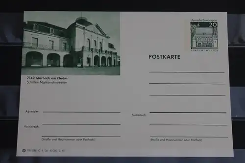 [Ansichtskarte] Marbach, Bildpostkarte der Bundespost 1969. 