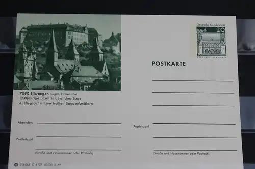 [Ansichtskarte] Ellwangen, Bildpostkarte der Bundespost 1969. 