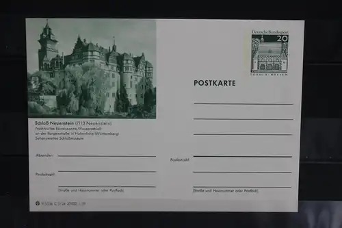 [Ansichtskarte] Schloß Neuenstein, Neuenstein, Bildpostkarte der Bundespost 1969. 