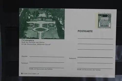 [Ansichtskarte] Ludwigsburg,  Bildpostkarte der Bundespost 1969. 