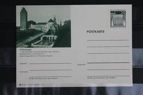 [Ansichtskarte] Darmstadt, Bildpostkarte der Bundespost 1969. 