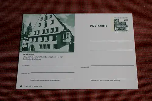 [Ansichtskarte] Heilbronn,  Bildpostkarte der Bundespost 1967. 