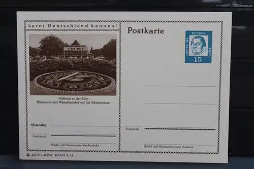 [Ansichtskarte] Mülheim; Blumenuhr,  Bildpostkarte der Bundespost 1964. 