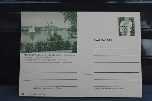 [Ansichtskarte] Bad Waldsee,  Bildpostkarte der Bundespost 1972. 