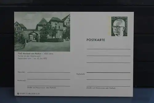 [Ansichtskarte] Marbach,  Bildpostkarte der Bundespost 1972. 