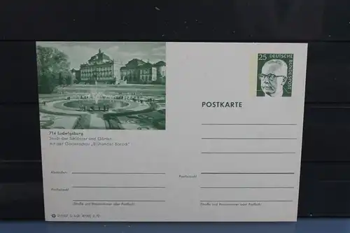 [Ansichtskarte] Ludwigsburg,  Bildpostkarte der Bundespost 1972. 