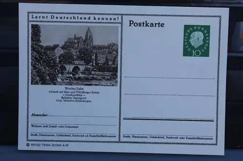 [Ansichtskarte] Wetzlar, Bildpostkarte der Bundespost 1959. 