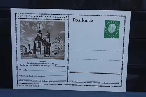 [Ansichtskarte] Stuttgart,  Bildpostkarte der Bundespost 1959. 