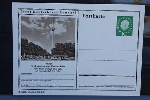 [Ansichtskarte] Stuttgart,  Bildpostkarte der Bundespost 1959. 