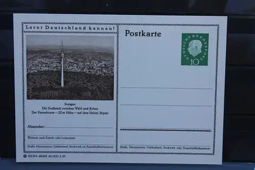 [Ansichtskarte] Stuttgart,  Bildpostkarte der Bundespost 1959. 