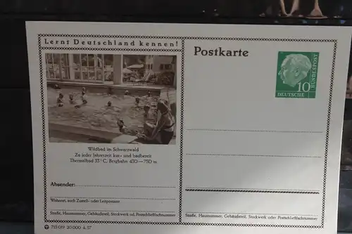 [Ansichtskarte] Wildbad,  Bildpostkarte der Bundespost 1957. 