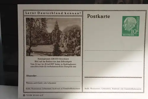 [Ansichtskarte] Recklinghausen,  Bildpostkarte der Bundespost 1957. 