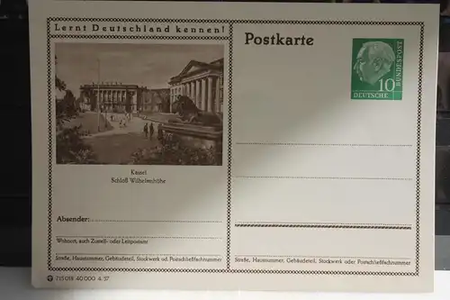 [Ansichtskarte] Kassel,  Bildpostkarte der Bundespost 1957. 