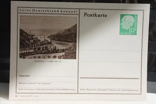 [Ansichtskarte] Heidelberg,  Bildpostkarte der Bundespost 1958. 
