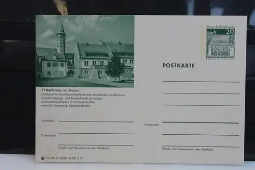 [Ansichtskarte] Heilbronn, Bildpostkarte der Bundespost 1971. 