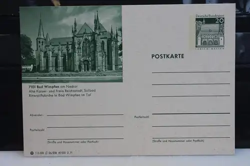 [Ansichtskarte] Bad Wimpfen, Bildpostkarte der Bundespost 1971. 