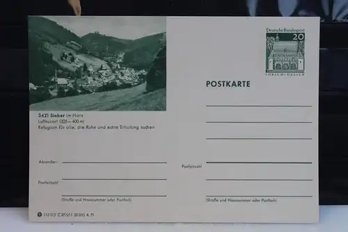 [Ansichtskarte] Sieber, Bildpostkarte der Bundespost 1971. 