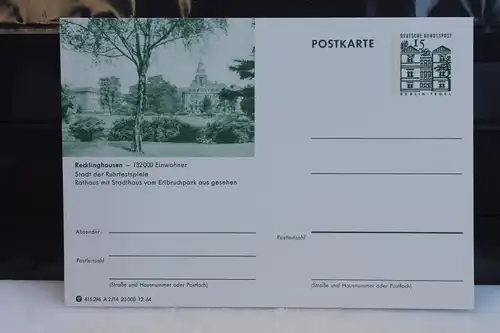 [Ansichtskarte] Recklinghausen, Bildpostkarte der Bundespost 1964. 