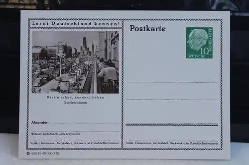 [Ansichtskarte] Berlin, Bildpostkarte der Bundespost 1956. 