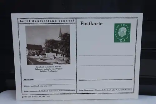 [Ansichtskarte] Grunbach,  Bildpostkarte der Bundespost 1960. 