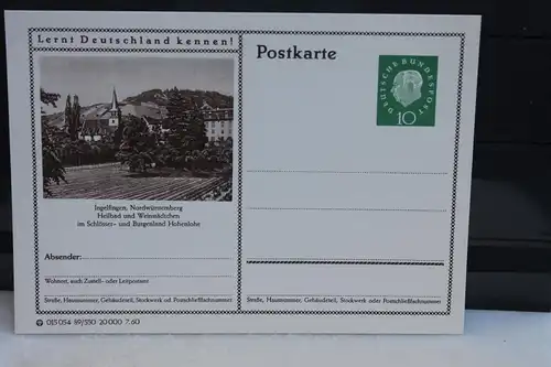 [Ansichtskarte] Ingelfingen,  Bildpostkarte der Bundespost 1960. 