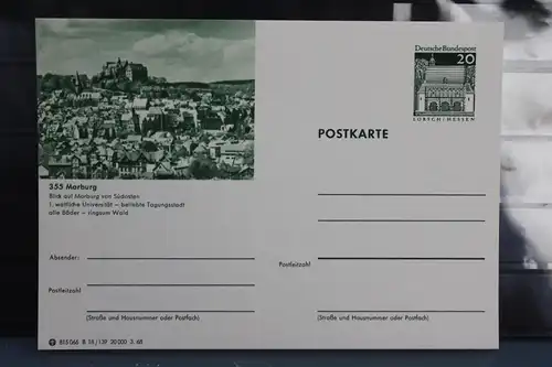 [Ansichtskarte] Marburg,  Bildpostkarte der Bundespost 1968. 