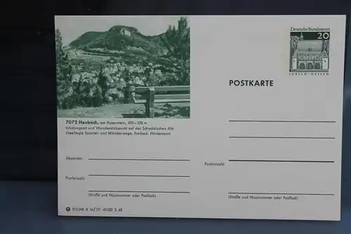 [Ansichtskarte] Heubach, Bildpostkarte der Bundespost 1968. 