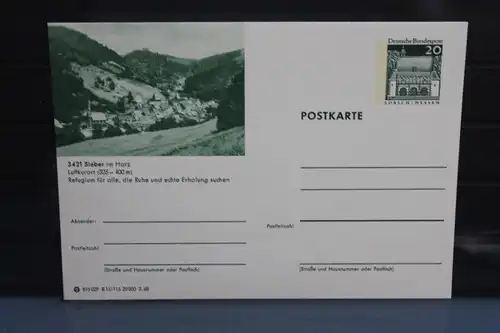 [Ansichtskarte] Sieber, Bildpostkarte der Bundespost 1968. 