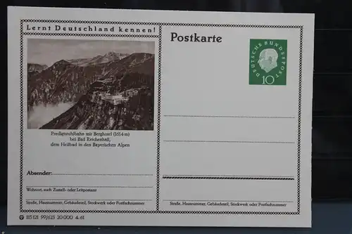 [Ansichtskarte] Bad Reichenhall, Predigtstuhlbahn, Bildpostkarte der Bundespost 1961. 