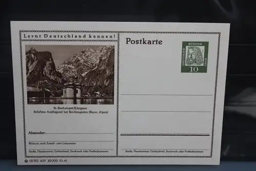 [Ansichtskarte] St. Bartholomä/Königssee, Bildpostkarte der Bundespost 1961. 