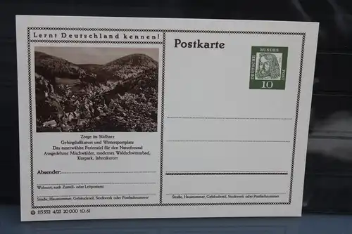 [Ansichtskarte] Zorge,  Bildpostkarte der Bundespost 1961. 